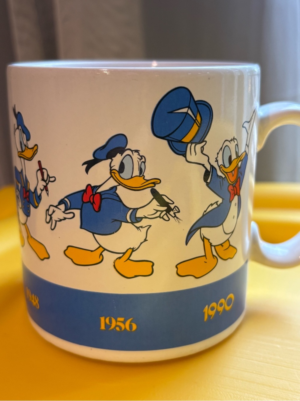 Donald Duck Timeline Ceramic Mug - Blue and White - Picture 3 of 6